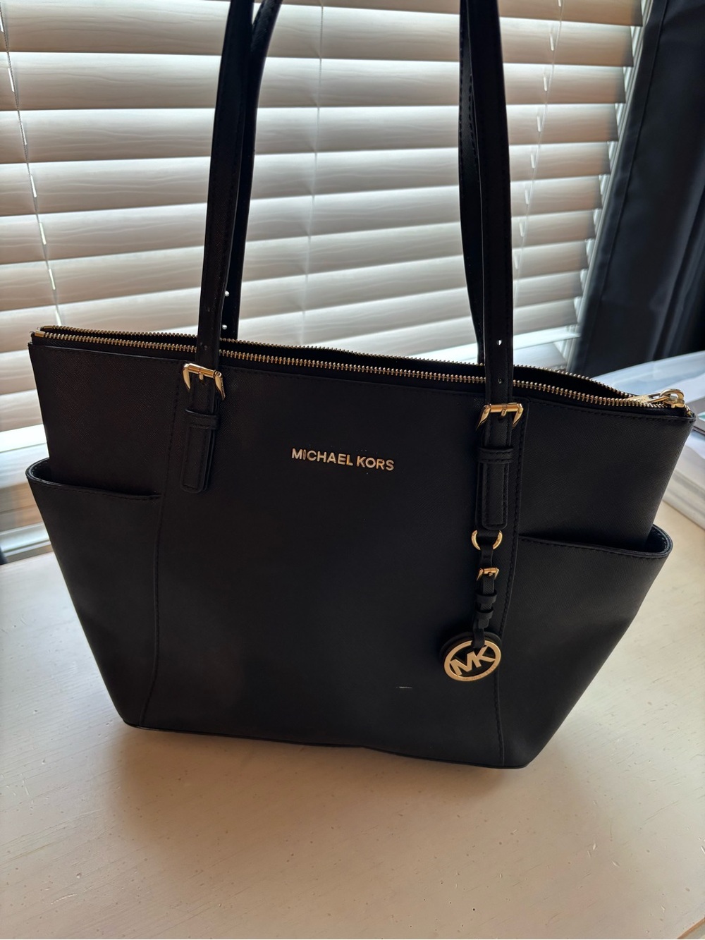 Michael Kors Black Tote with Gold Hardware